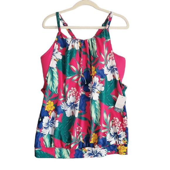 Cacique Other - NWT SWIM by CACIQUE Tropical Floral Blouson No Wires lightly Padded Tankini 16